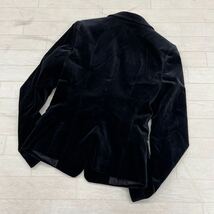 1302◎ MK MICHEL KLEIN ミッシェルクラン トップス テーラード ジャケット 長袖 シングル ベロア 生地 ブラック レディース36_画像2
