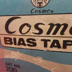 当時もの レトロ Cosmo BIAS TAPE コスモ コットン バイアス テープ No.2010 ブルー系 28mm×66m 日本製 10本セット 長期保管品 ②の画像3