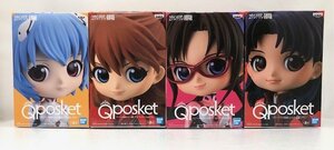 【未使用品】 BANDAI エヴァンゲリヲン新劇場版 Qposket 綾波レイ・アスカ・マリ・葛城ミサト 4体セット　 (管理番号：060111）