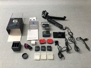 【中古品】GoPro HERO6 BLACK アクションカメラ　バッテリー３個付属（残量不明）別売りパーツあり 動作確認済み（管理番号：049109）