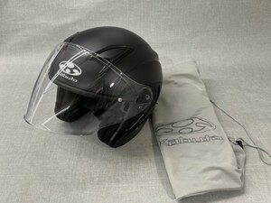 【中古品】Kabuto カブト ジェットヘルメット EXCEED 保存袋付 ブラックカラー Ｌサイズ（59～60cm未満）（管理番号：049111）　