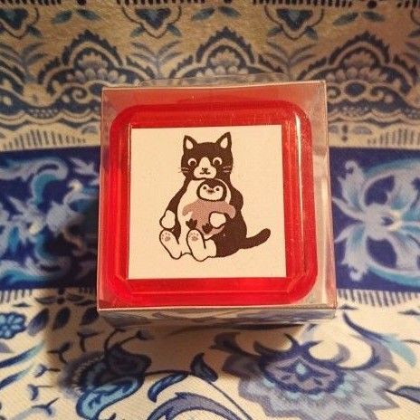 さかざきちはる 浸透印 スタンプ 『ねことペンギンのひな』 白黒さんいらっしゃい ペンギンアパートメント展◇Suicaのペンギン