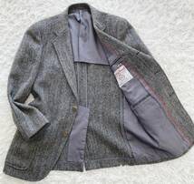 美品 ハリスツイード ジェイプレス L位 テーラードジャケット ヘリンボーン ウール グレー系 メンズ ブレザー Harris Tweed J.PRESS_画像1