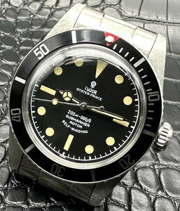 TUDOR ビンテージ８ｍｍデカリューズ ノンガード 小薔薇サブボンドモデル 7924 赤TOPベゼルミラーダイヤル 精度良好!!/5連予備ブレス付