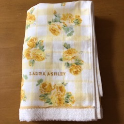 ローラアシュレイ バスタオル 黄色花柄
