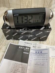 美品　セイコー RAIDEN 電波時計 NR530S デジタル 目覚まし時計　大音量 カレンダー 温度計表示 