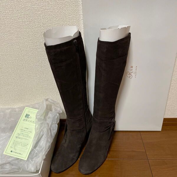 Riz raffinee リズ ラフィーネ スエードロングブーツ 23.5㎝ 中古 数回使用 美品