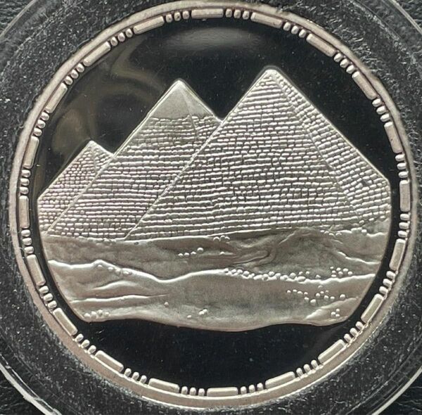 1993 エジプト Egypt ピラミッドのマスク 5ポンド 銀貨