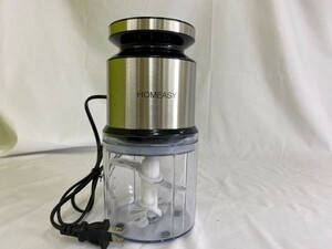 1円スタート HOMEASY フードプロセッサー 600ML フードチョッパー ステンレス4枚刃 300Wハイパワー 省スペース シルバー A04162