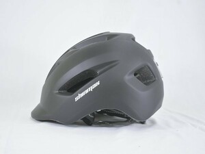 1円スタート Shinmax 自転車ヘルメット 大人 アジアンフィット 通勤 通学 高剛性 LEDライト L/M 57-62cm ブラック A04829