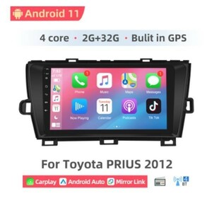 9インチ適用2012 プリウス 専用 パネル iPhone CarPlay Android 11 ナビ ディスプレイオーディオ 新品 AHDカメラ付 2G/32G