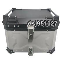 リアボックス シルバー トップケース 65Lアルミ製品 ツーリング バックレスト装備 持ち運び可能_画像1