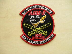 【送料無料】2002年 小松基地BATTLESHIP HUNTER ASM-2 MAXRANGE SHOOTINGパッチ第301飛行隊ワッペン/航空自衛隊F-2最大射程実射講習 M71