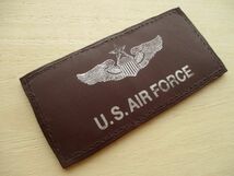 送料無料】アメリカ空軍US AIR FORCEレザー ネームタグ/パイロット章パッチ ワッペンtabタブtagタグU.S.patch米空軍トップガンUSAF M102_画像2