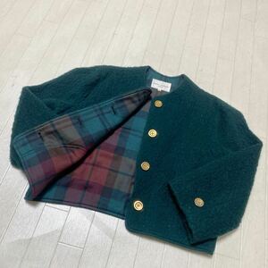 3781☆ miss ashida ミス アシダ トップス ボレロ ノーカラージャケット レディース 9グリーン