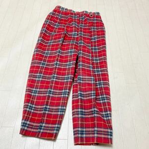 3795* Christian Dior Christian Dior bottoms pants slacks lady's LL red tartan check 