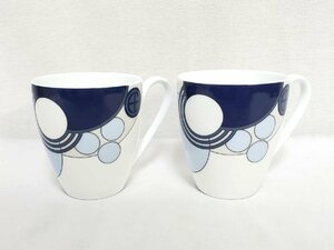 ▽Noritake ノリタケ フランク・ロイド・ライト インペリアルブルー マグカップ ペア 未使用保管品▽010460