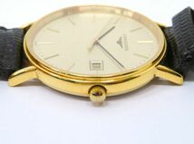 ♪hauu2364-4 530 LONGINES ロンジン L4.720.2 QZ クォーツ デイト 腕周り約18.5cm 調節可 腕時計 メンズウォッチ 稼働_画像4