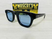 MOSCOT★モスコット★サングラス★FRITZ★伊達眼鏡★黒縁 ブラック★スクエア ウェリントン カラーレンズ ブルー 未使用 美品_画像2