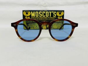 ★MOSCOT★モスコット★MILTZEN★サングラス★伊達眼鏡★カラーレンズ ボストン ラウンド ブルー 未使用 美品