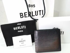  immediately complete sale goods! regular price 12 ten thousand new goods Berluti hole Mark charcoal gray kali graph . purse . inserting mako less klito leather card-case 