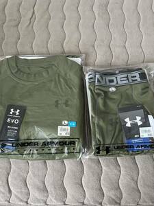 送料無料! 美品!UNDER ARMOUR TACTICAL コールドギア コンプレッション 長袖シャツ＋レギングス カラーOLV サイズLG