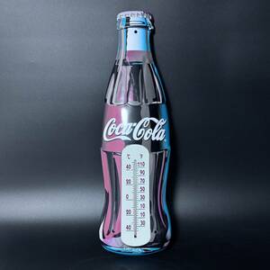 【53466】コカコーラ Coca-Cola ボトル型壁掛け温度計 サーモメーター ブリキ製 アメリカン雑貨 ヴィンテージ 販促品 デッドストック