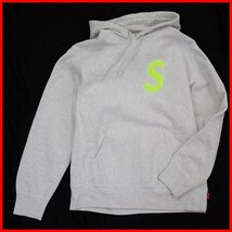 ★Supreme/シュプリーム S Logo Hooded Sweatshirt メンズM/杢グレー/コットン/フーディー/クリーニング済/ステッカー付き&1951900029_画像1