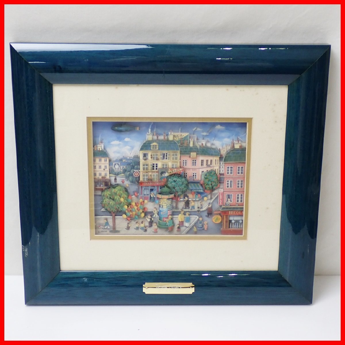 ★Bin Kashiwa/Bin Kashiwa Decoupage Painting Dream Square Framed Item/3D Art/Cityscape/Landscape Painting/Painting/Artwork&1943700014, artwork, painting, others