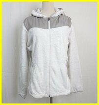 ★THE NORTH FACE/ザノースフェイス フリースジャケット レディースL/オフホワイト×グレー/ストレッチ/パーカー&1950300013_画像1