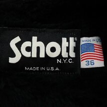 ★Schott/ショット ライナー付き シングルライダース レザージャケット 36/メンズS相当/ブラック×レッドライン/USA製&1946700041_画像6