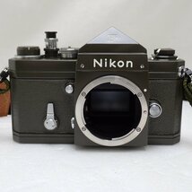 ★Nikon/ニコン F フィルム一眼レフカメラ ボディ/オリーブ/マニュアルフォーカス/キャップ・ストラップ付き/ジャンク扱い&1938900374_画像2