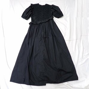 ★Cecilie Bahnsen/セシリーバンセン LONG DAY DRESSES ワンピース UK6/M相当/マキシ丈/ブラック/コットン/フリル/タグ付き&1954200009の画像2