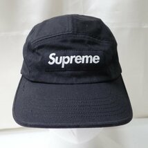 ★Supreme/シュプリーム Washed Chino Twill Camp Cap キャップ 頭周り約53～57cm/ブラック/ボックスロゴ/帽子/ステッカー付き&1951900022_画像2