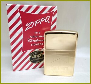 ★1円 未着火品 Zippo/ジッポー Marlboro LIGHT/マルボロライト オイルライター/ゴールド/1992年製/外箱付き&1844600111