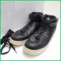 ★NIKE/ナイキ AIR FORCE 1 BY YOU スニーカー メンズ28cm/ブラック/AQ3776-992/レザー/ハイカット/シューズ/外箱・替え紐付き&1933600103_画像1