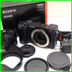 ■SONY/ソニー α6400 デジタル一眼カメラ ボディ WW715296 + レンズ SEL35F18 セット/有効画素数約2420万画素/付属品多数&1245800317