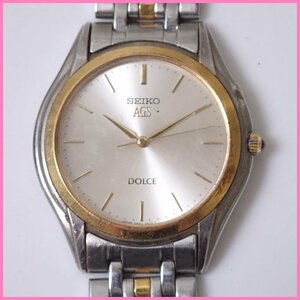 ★SEIKO/セイコー Dolce/ドルチェ 4M21-0A50 クォーツ腕時計/シルバー×ゴールド/3針/18KTベゼル/ジャンク扱い&1029004810