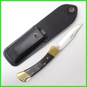 ★1円 BUCK KNIVES/バックナイフ サバイバルナイフ 110 フォールディングハンター/0110BRS-B/420HC/エボニー/USA製/シース付き&1802700081