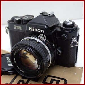 ★Nikon/ニコン FE2 フィルムカメラ + NIKKOR 50mm F1.4 レンズ/取説・キャップ付き/ジャンク扱い&1938900301