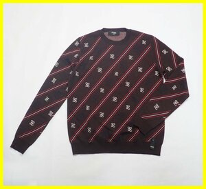 ★FENDI/フェンディ 20SS 長袖ニット 48/メンズM相当/ダークブラウン/ウール100%/クルーネック/セーター&1932800019