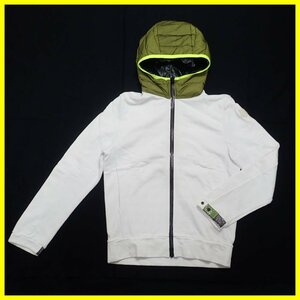 ★美品 MONCLER/モンクレール マグリア ダウンパーカー メンズS/オフホワイト×イエロー系/コットン100%/スウェット生地&1342900528