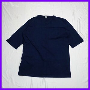 ★WALLA WALLA SPORT/ワラワラスポーツ フットボールTシャツ メンズM/ネイビー/コットン100%/七分袖&1933600097