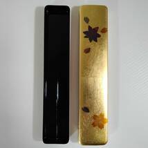 【輪島塗箸まとめて】箸箱二膳入り 金箔工芸品 わじま本うるし 天然うるし 　 　 #0510/25_画像6