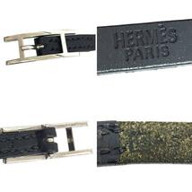 セール 全国送料無料 HERMES エルメス Api3 アピ3 チョーカー 2連 ブレスレット レザー ブラック×シルバー金具 男女兼用 aq4854_画像3