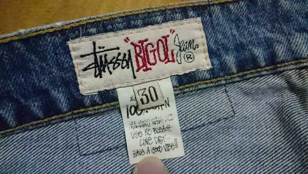 (15000円即決・送料無料) 希少・レア 90s STUSSY ☆ MADE IN USA ☆ デニム ジーンズ スケーター ストリート ダンサー 古着男子 古着女子 