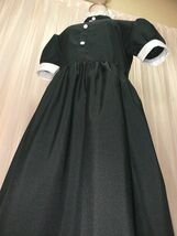 1-134☆ブラック＆ホワイト*ロングスカート*メイド風ロリィタコスプレ衣装/W41.B46☆_画像8