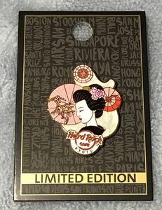 【Hard Rock Cafe】ハードロックカフェ京都 限定ピンバッジ ピンズ GEISHA GUITAE SHAPE PIN 芸者 舞子 定価約2000円