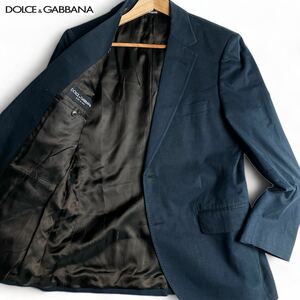 LUXURY/L〜XL相当 ●ドルチェ&ガッバーナ DOLCE&GABBANA D&G ドルガバ メンズ テーラードジャケット スーツ ●裏地ロゴ入り ネイビー 