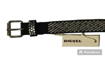 50%off 新品 未使用 DIESEL スタッズ レザー ベルト 00SCJA 0DAHK メンズ 90 ディーゼル 牛革_画像4